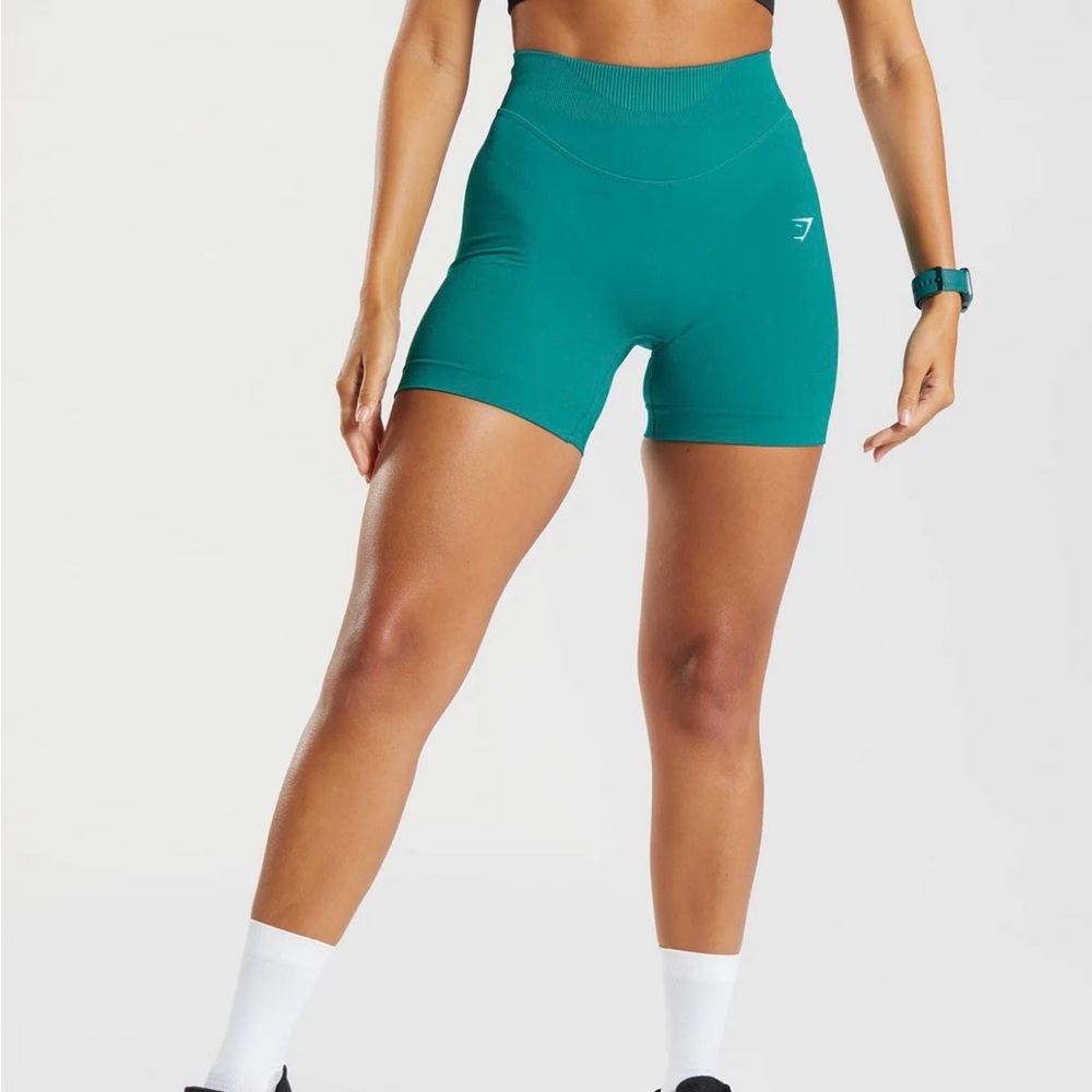 Gymshark Teal SEAMLESS SCULPT biker SHORTS
